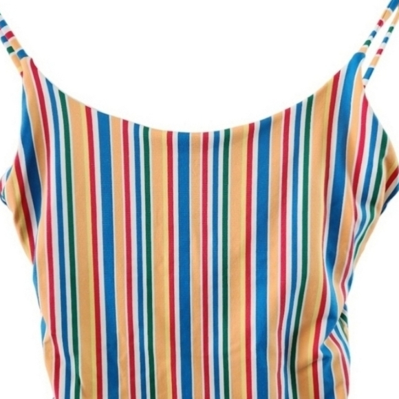 Onia Gabriella Swimsuit Womens Size Small One Peace Rainbow Striped High Cut - Picture 6 of 12